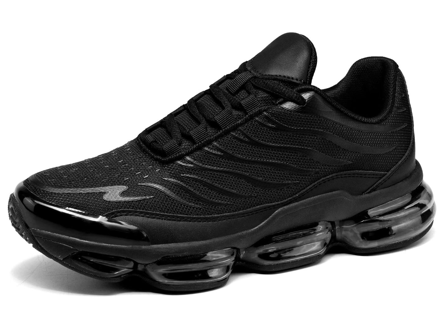 Men's Air Running Shoes Non Slip Workout Casual Sport Shoes for Men Basketball Sneakers Fashion Tennis Sport Fitness Cross Trainers - Black Monochrome